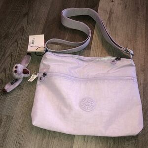Kipling Annabelle Lilac Joy Nylon Crossbody Bag + Monkey Key Chain NWT